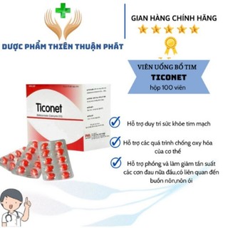 Ticonet Coenzym Q10 hộp 100 viên bổ tim hiệu quả cho người bị bệnh tim mạch