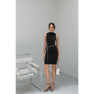 Đầm body sát nách đen - YV LE & CO