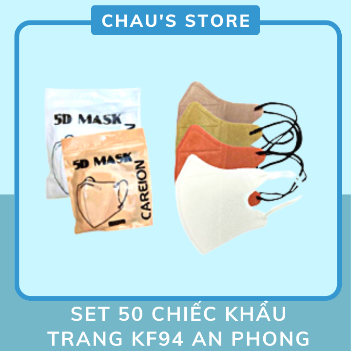 [Chính Hãng] Set 50 Chiếc Khẩu Trang Kf94 4 Lớp Hd An Phong - Hoàng Dũng Mask Chống Bụi Mịn Và Kháng Khuẩn Hàn Quốc