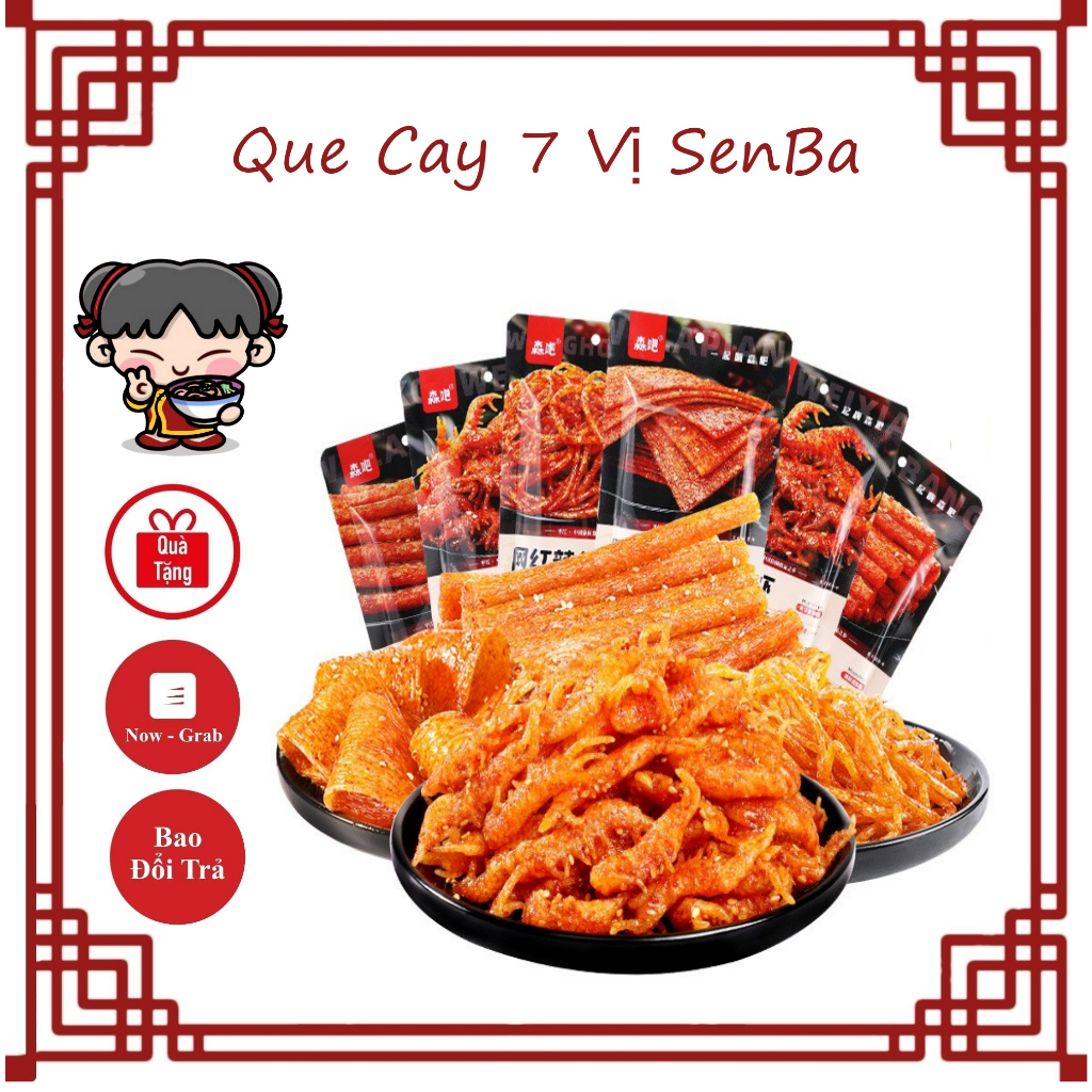 Que Cay 7 Vị SenBa, Que Cay 7 Vị, Que Cay Tôm, Que Cay Ăn Liền