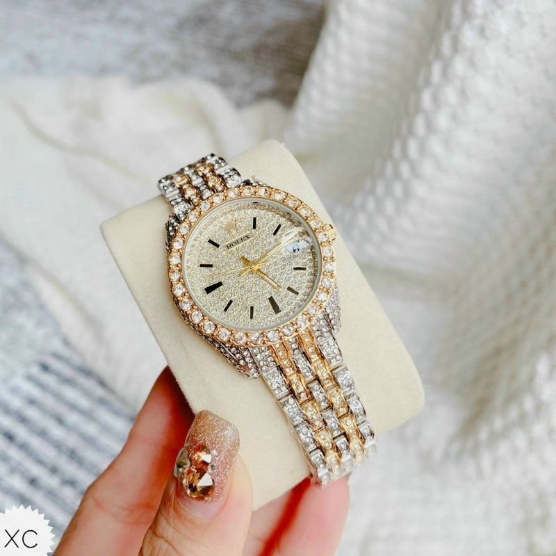 Đồng Hồ thời Trang nữ Rolexxx full Đá sang trọng TINH TÊA SIÊU ĐẸP BẢO HÀNH 12 THÁNG