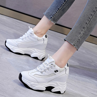 Order - giày sneaker trắng 9cm đế đen 1290