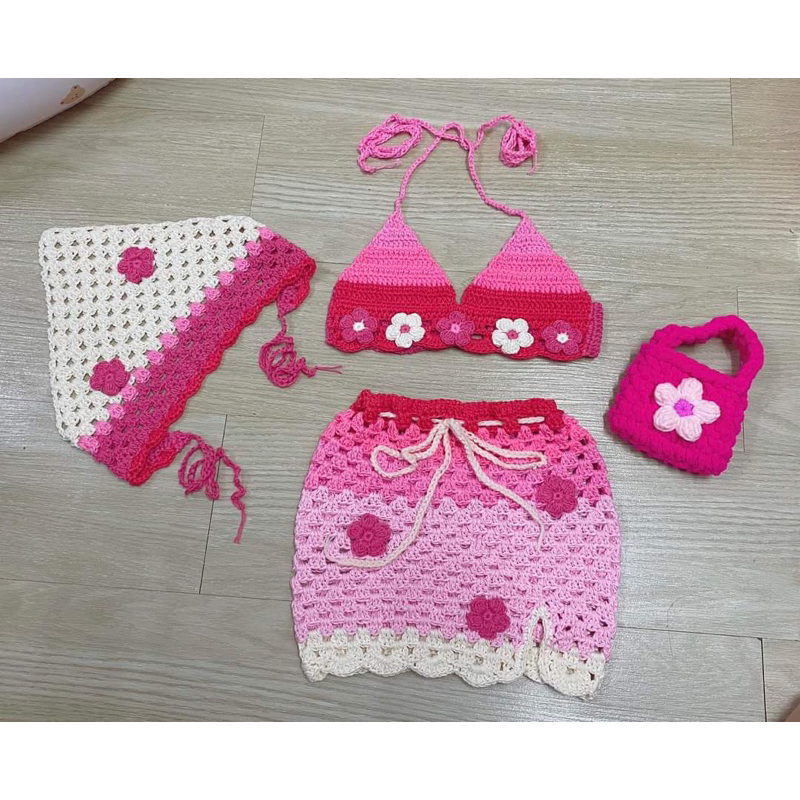 BIKINI MÓC LEN HANDMADE CHO EM BÉ - An toàn cho da bé