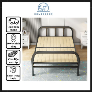 Giường gấp khung sắt cao cấp dát gỗ 70cm 70x198