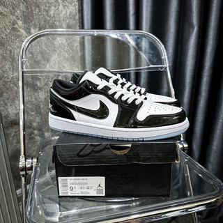 Giày air jordan 1 low " concord " đen bóng | cao cấp