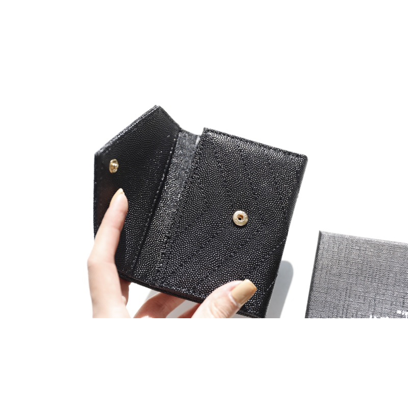 Ví Yêu sinh tố wallet mini hàng fullbox đen tag bạc & vàng W766