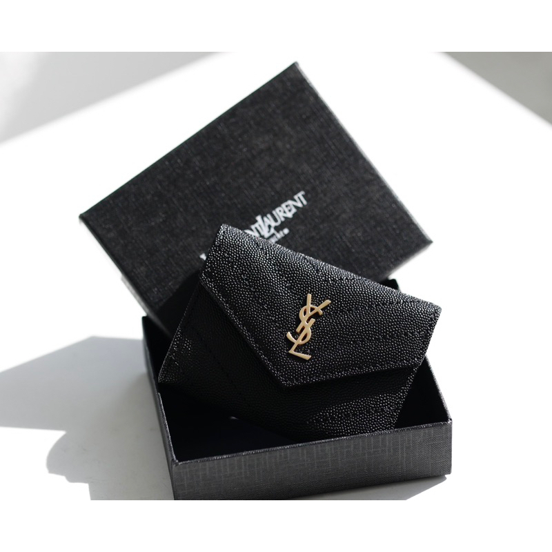 Ví Yêu sinh tố wallet mini hàng fullbox đen tag bạc & vàng W766