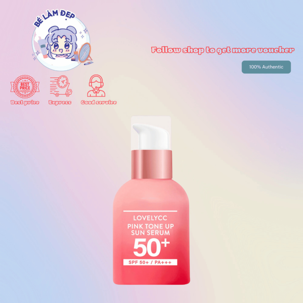 Tinh Chất Chống Nắng Nâng Tone Hàn Quốc Lovelycc Pink Tone Up Sun Serum 30ml