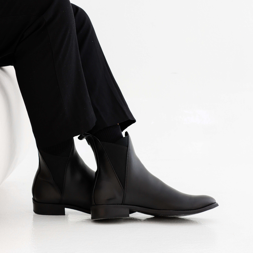 Giày Boot FANGY Cross Mckay Chelsea Boots - Đen Bóng