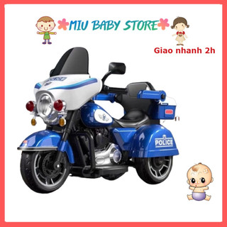 Xe máy điện cảnh sát cho bé xe máy có đèn nhạc nhấn chân ga là chạy mã 609