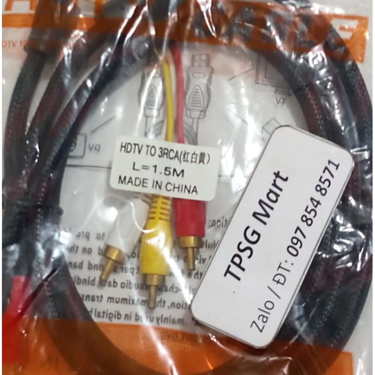 Đầu HDMI ra  3 AV  / Cáp HDMI ra 3 AV : 1.5m