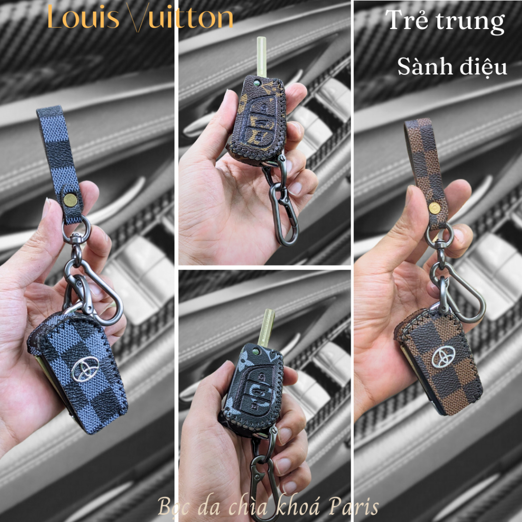 Bọc chìa khoá cơ xe Toyota Fotuner Innova  Altis, ốp chìa khoá ô tô fotuner innova altis da thật trẻ trung