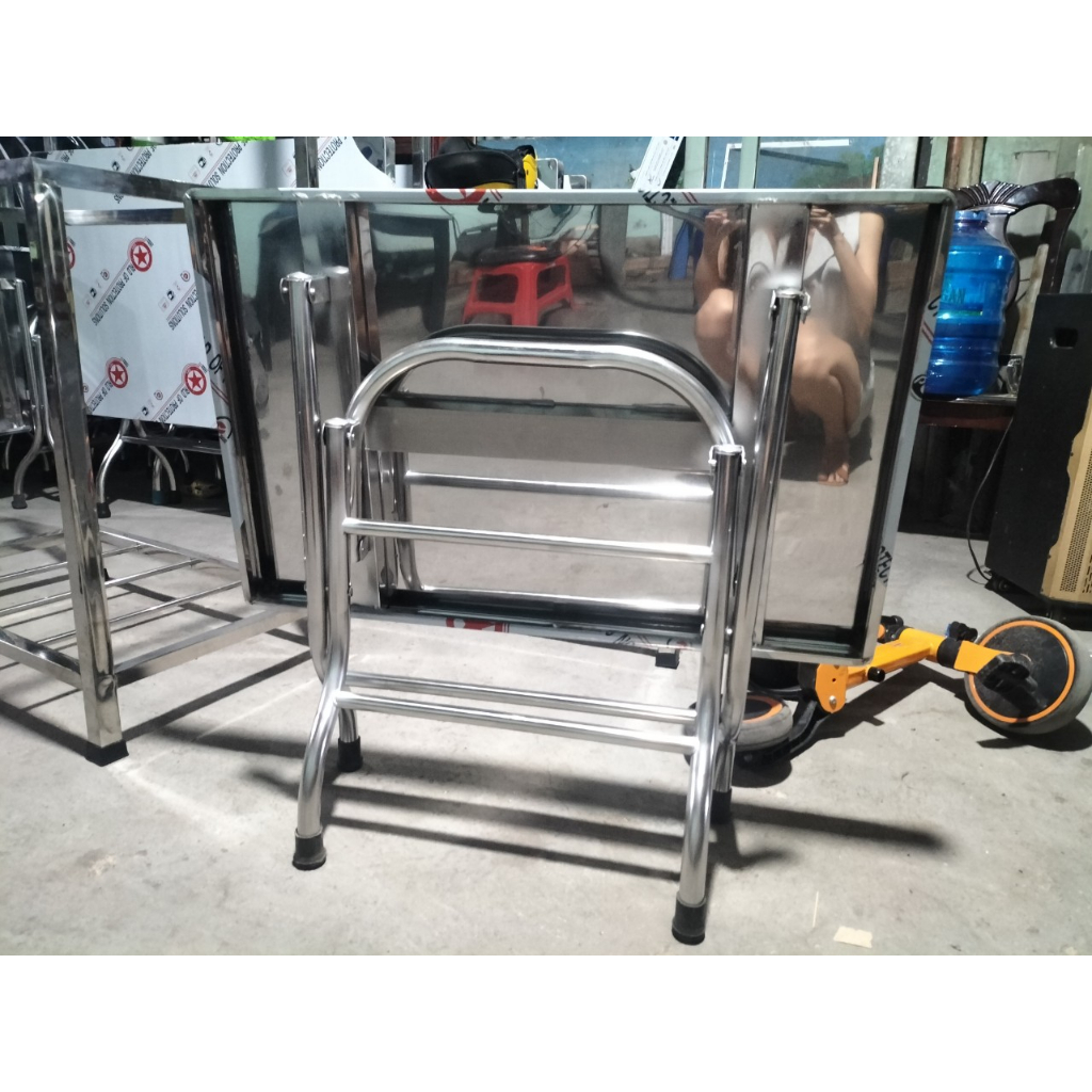 Bàn vuông 50x80 cao 55cm inox 100% giá rẻ chạy số lượng