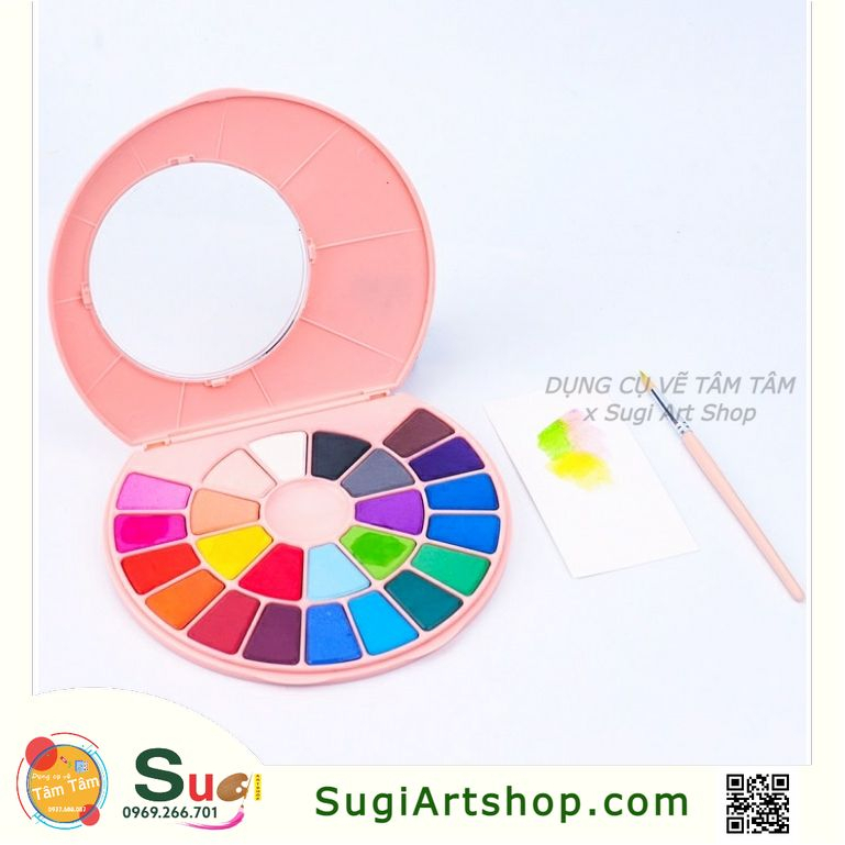 [ TÂM TÂM ]  Màu Nước Himi Dạng Nén Bộ 24 và 38 - Kèm 1 cọ vẽ