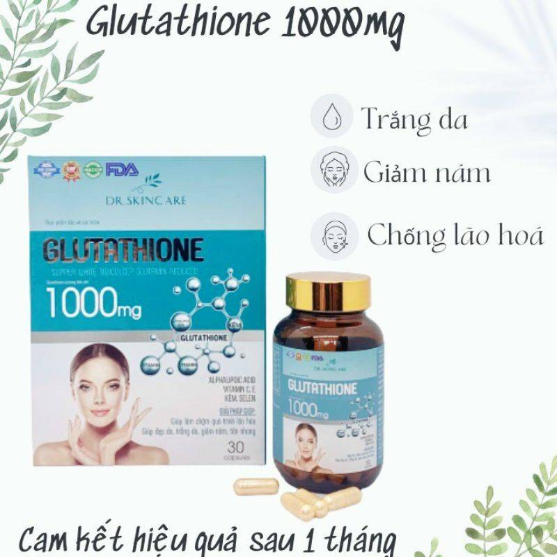 Viên Uống Trắng Da Mờ Nám Giảm Nếp Nhăn Glutathione 1000mg