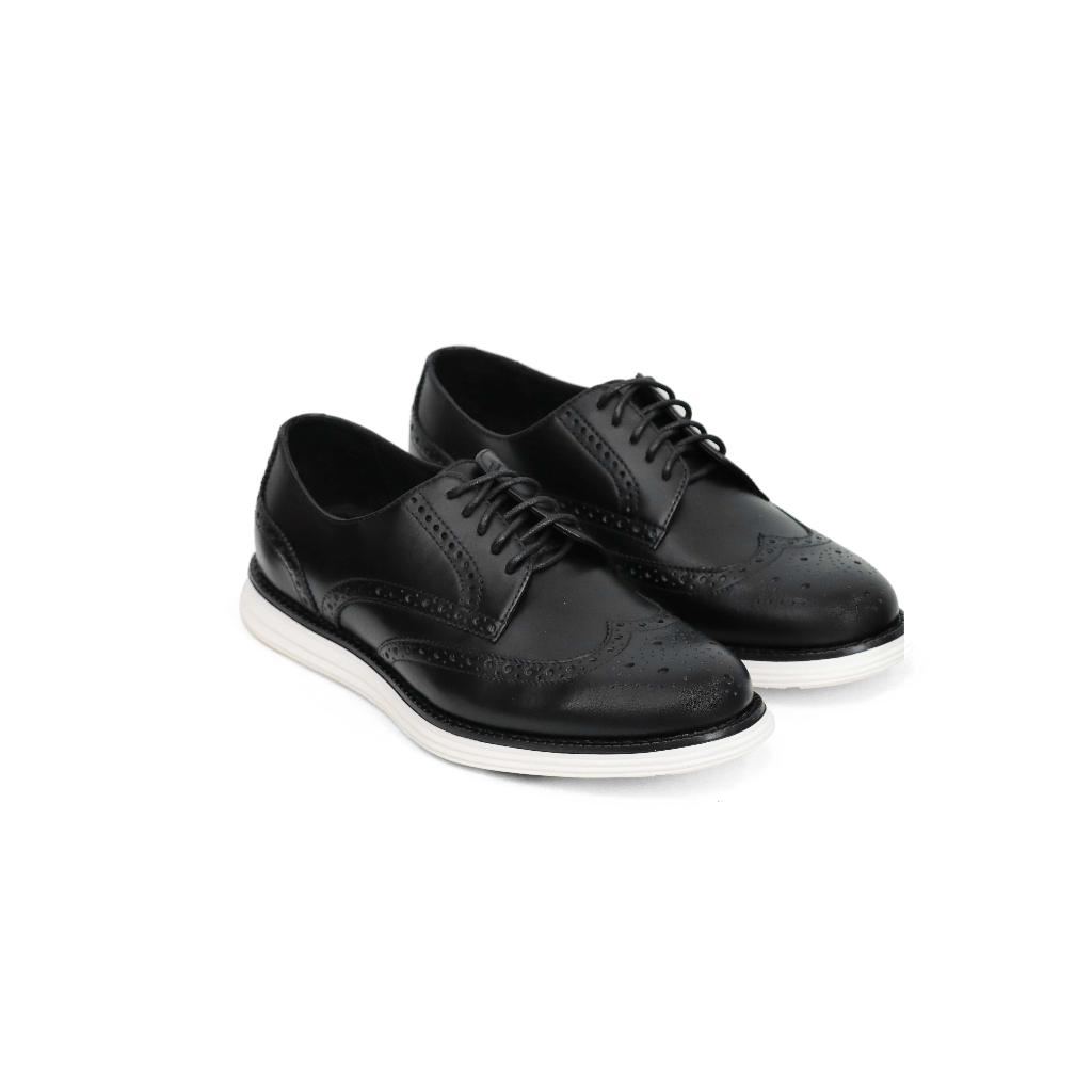 Giày da FANGY - The Modern Wingtips Sneaker - Da Đen & Đế Trắng