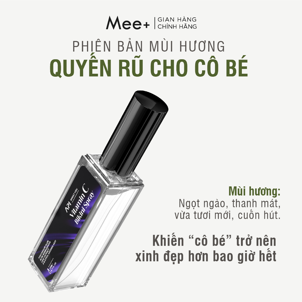 Xịt thơm Vùng Kín Xịt bikini 20ml giảm thâm vùng kín, khử mùi hiệu quả, khô thoáng ngăn tiết mồ hôi