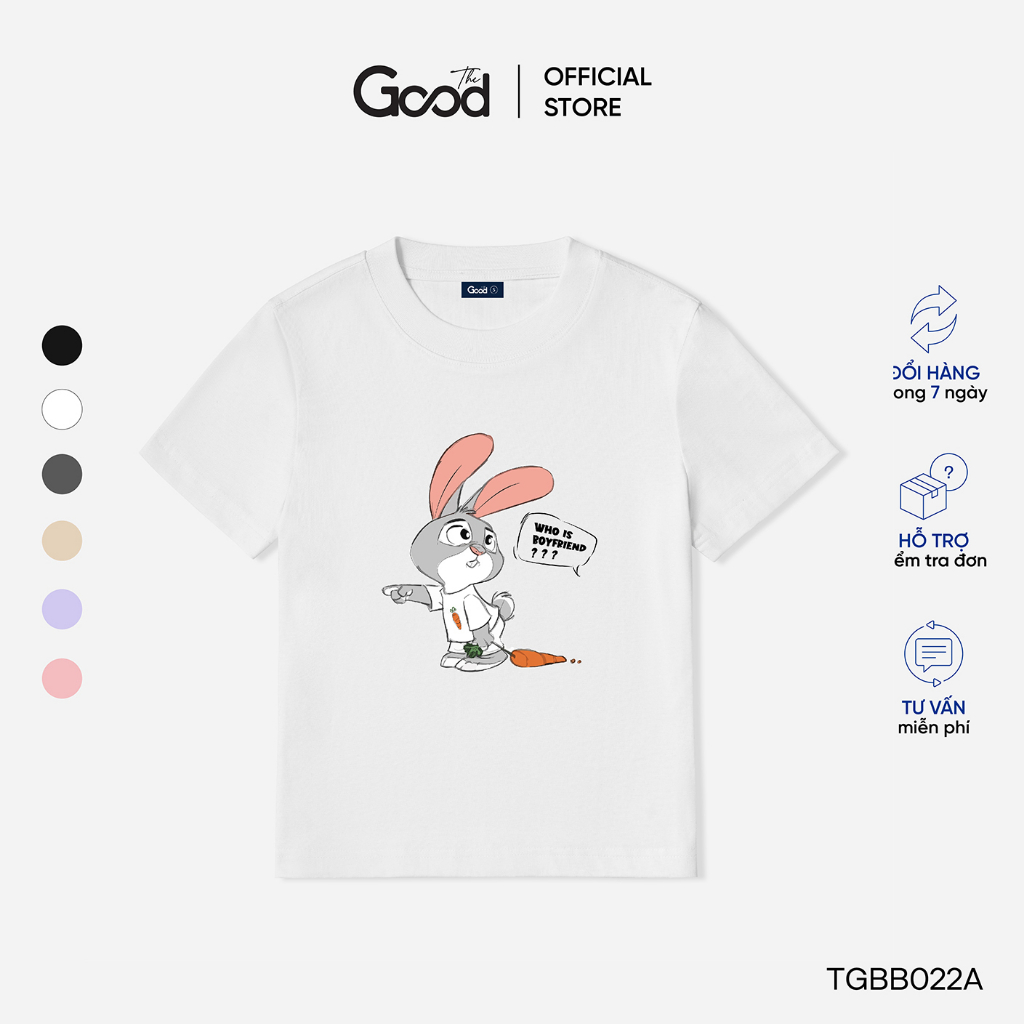 Áo BabyTee Họa Tiết Hình Thỏ 6 Màu Chất Cotton Thấm Hút Mồ Hôi THE GOOD