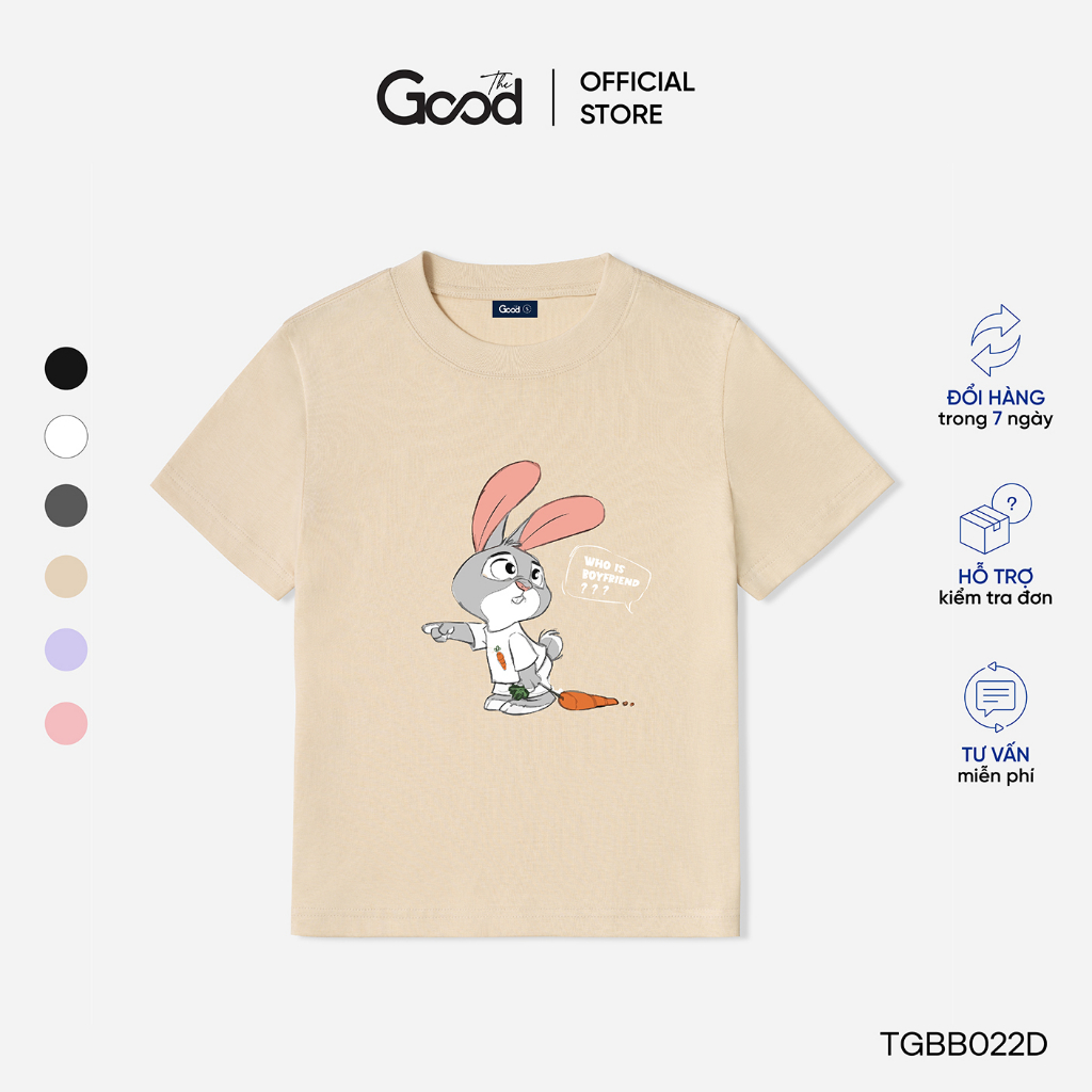 Áo BabyTee Họa Tiết Hình Thỏ 6 Màu Chất Cotton Thấm Hút Mồ Hôi THE GOOD