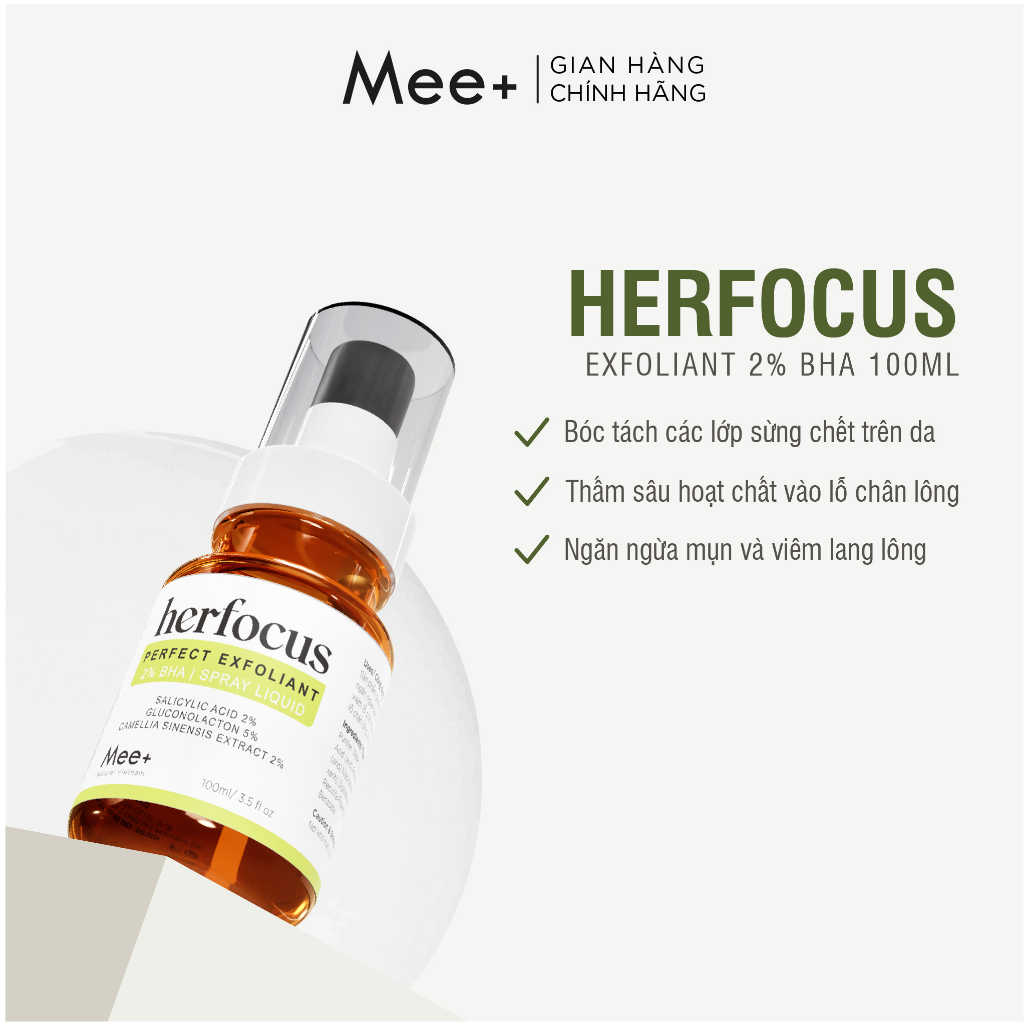 Xịt viêm nang lông HERFOCUS 100ml - Thảo mộc viêm nang lông làm dịu kích ứng, mẩn đỏ Herbal Folliculitis