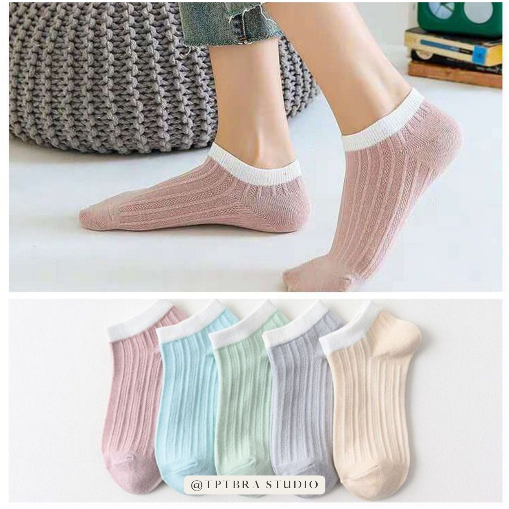 Set 5 đôi tất nữ ngắn cổ gân