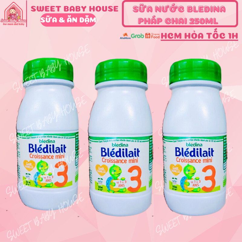 Sữa Bledilait nước chai 250ml cho bé từ 12 tháng. Date 9/2023 - Sweet Baby House