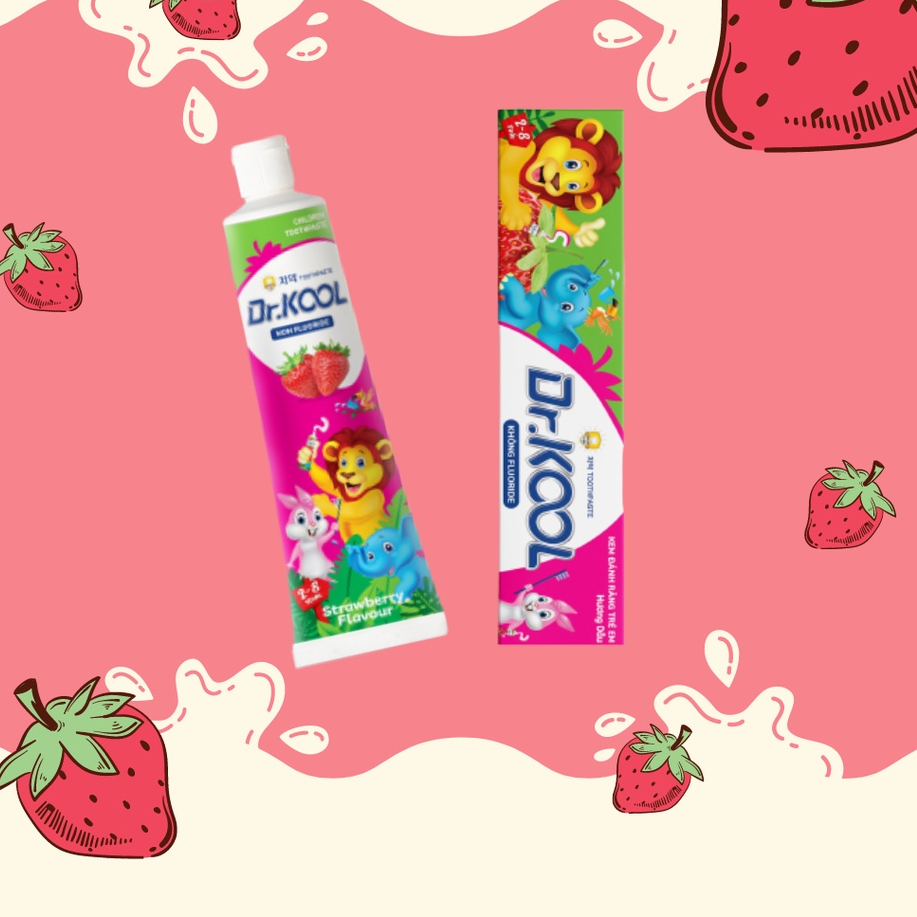 Combo Bàn chải cá ngựa + Kem đánh răng trẻ em Dr.Kool Kid hương trái cây thiên nhiên