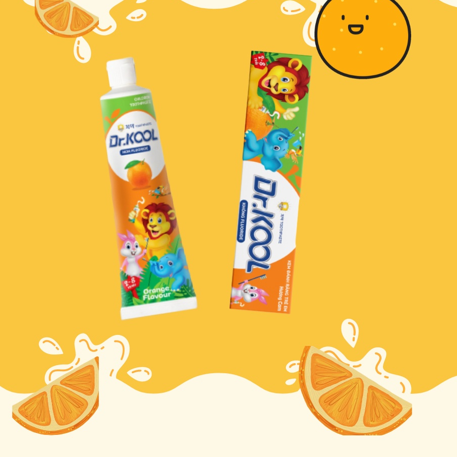 Combo Bàn chải cá ngựa + Kem đánh răng trẻ em Dr.Kool Kid hương trái cây thiên nhiên