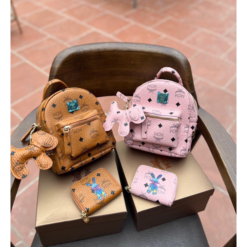 Balo mini cao cấp sẵn 3 in 1 4 màu kèm ví 🐕 full box