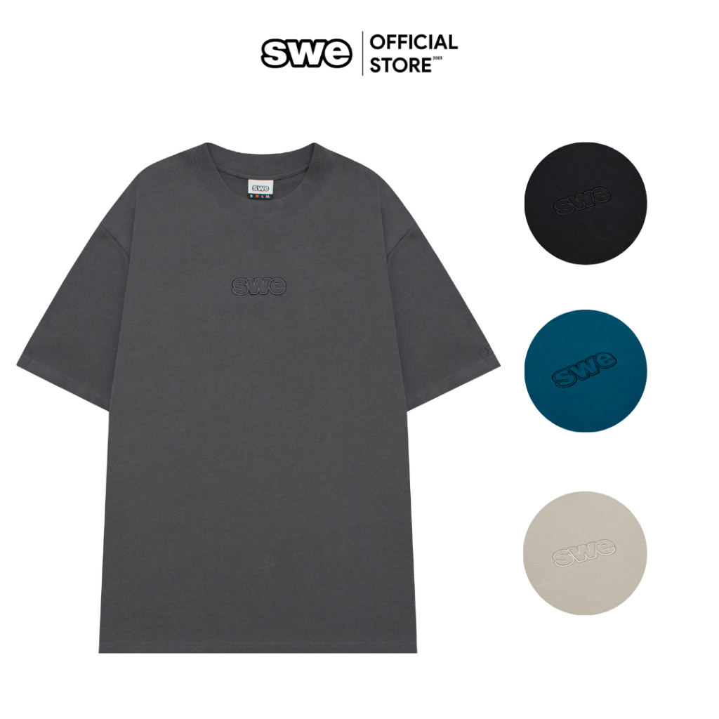 Áo thun trơn nam nữ basic EAZY TEE logo thêu cotton thoáng mát - Thương hiệu SWEVN