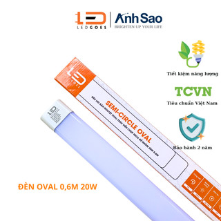 Đèn led bán nguyệt - đèn oval đế nhôm 60cm 18w/ 20w ledgoes siêu sáng, tiết kiệm điện, bh 2 năm