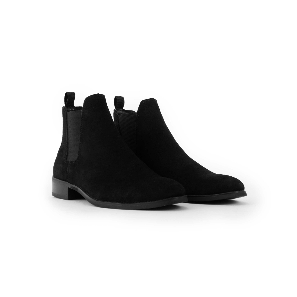 Giày Boot FANGY - The Chelsea Boots Black Suede - Water Proof