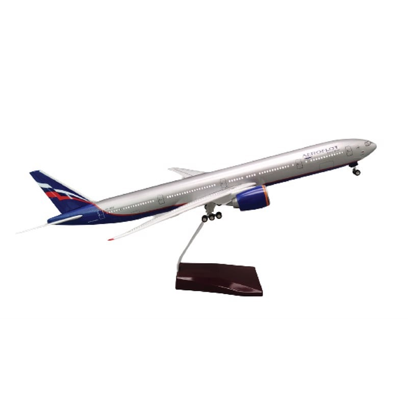 Mô hình máy bay Nga Ru ssia Aero flot Boei ng B 777 1:130 có đèn led tự động theo tiếng vỗ tay hoặc chạm MB47031