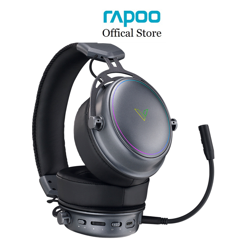 Tai nghe Gaming không dây Rapoo VH800 Dual Mode RGB, đa kết nối (Bluetooth / USB 2.4Hz), pin sạc, micro khử ồn