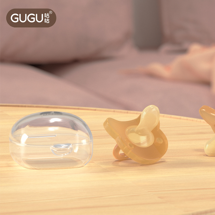 GUGU  Núm Ti Giả Đầu Tròn Bằng Silicon Siêu Mềm Cho Bé Sơ Sinh