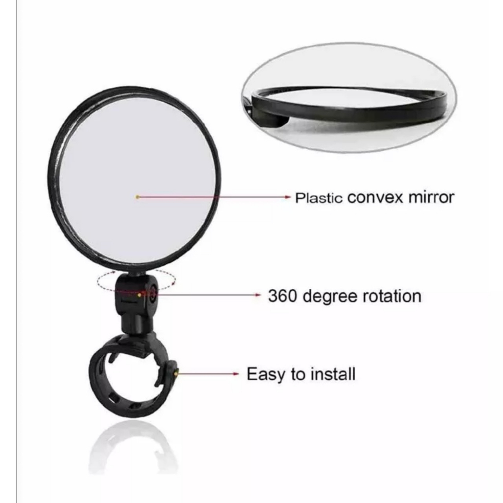 Gương Xe Đạp Thể Thao Chiếu Hậu Gắn Tay Lái Quay 360 Độ Linh Hoạt