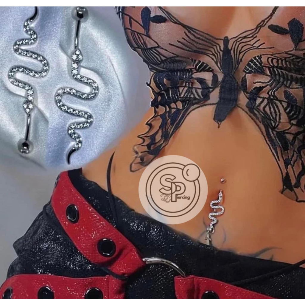 KHUYÊN RỐN HÌNH RẮN ĐÁ/ KHUYÊN RỐN THÉP Y TẾ