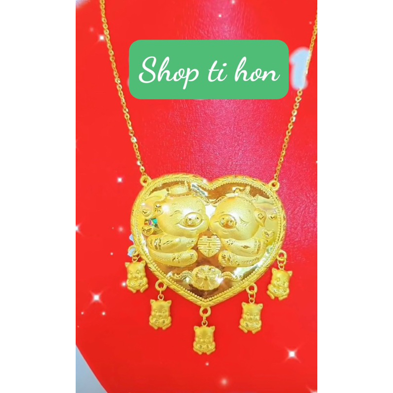 Dây heo trái tim mạ vàng 24k cao cấp mẫu mới về ( dây 5 chỉ )