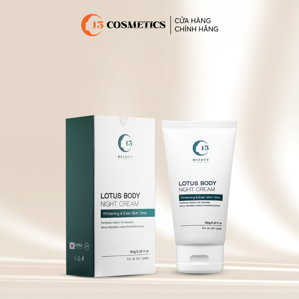 Combo Kem Dưỡng Thể Ngày và Đêm Lotus Body Cream Dưỡng Trắng, Cấp Ẩm Chuyên Sâu C13 Cosmetics Thu Trang