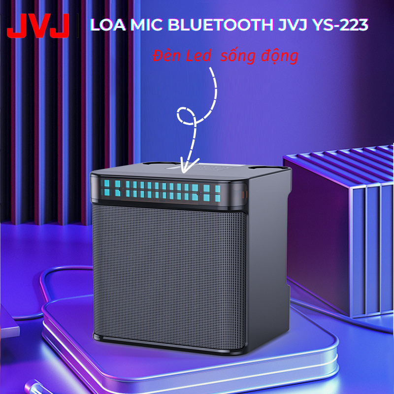 Loa bluetooth karaoke kèm 2 mic JVJ YS-223 Không dây, kèm 02 mic hát công suất lớn 20W - Bảo hành chính hãng 06 Tháng
