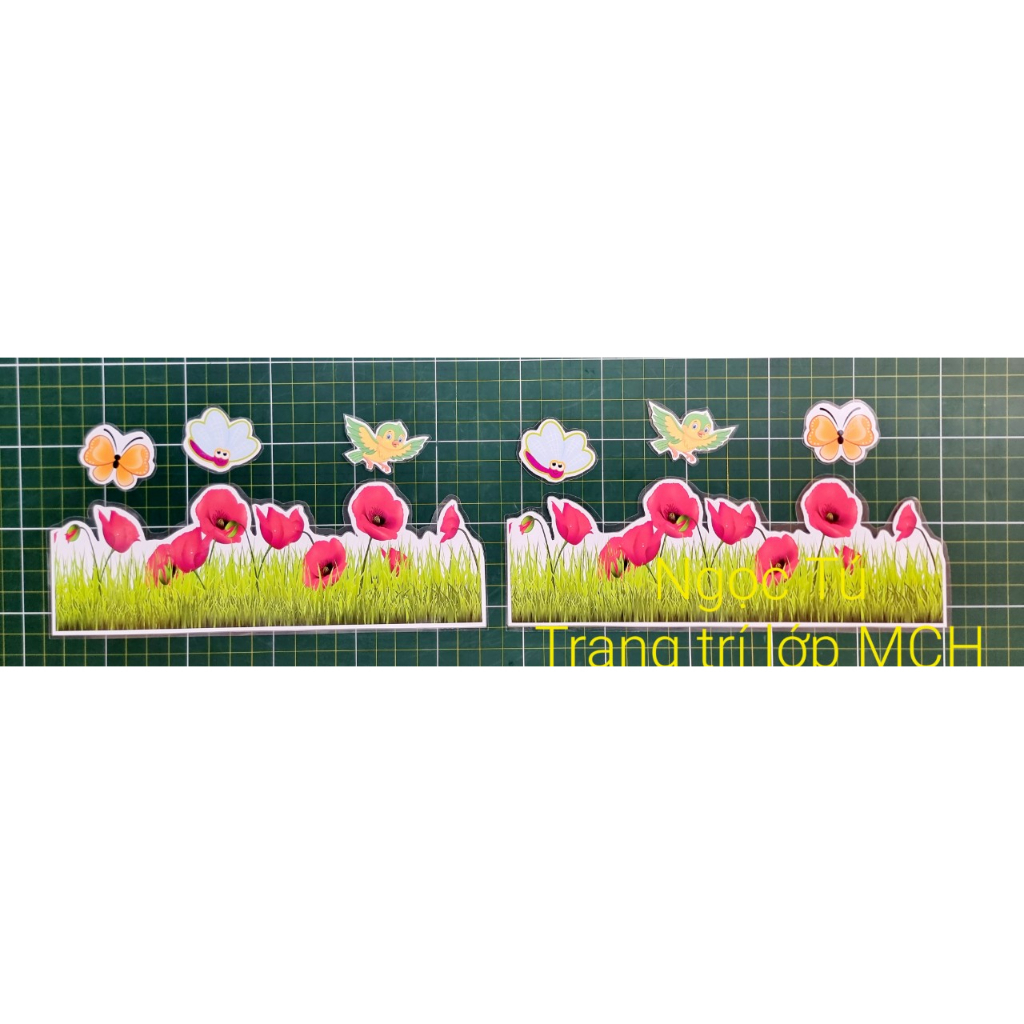 Sét bộ Chào mừng năm học mới In màu giấy bóng + Éplastic + Sẵn nam châm lá