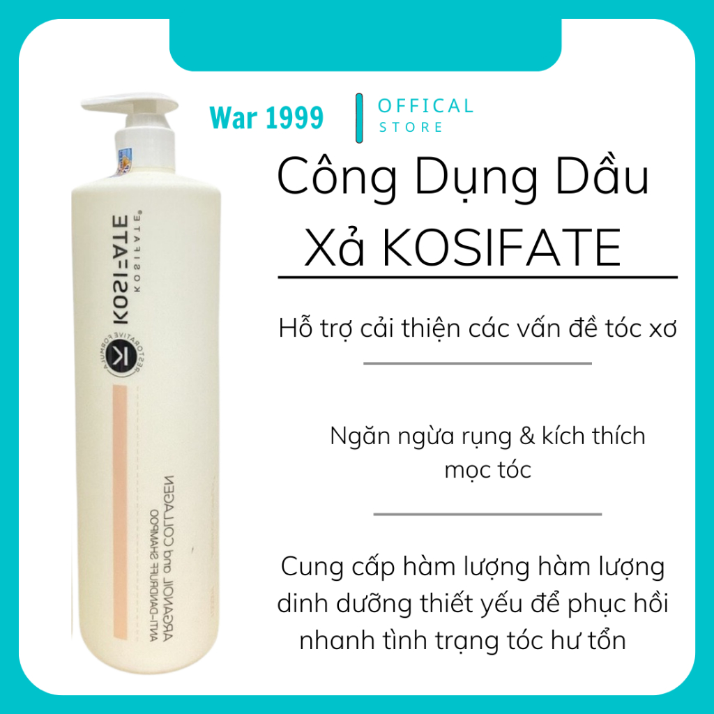 Dầu Cặp Dầu Gội Xả Dưỡng Sinh KOSIFATE Phục Hồi Đa Tầng Tóc Hư Tổn, Sạch Gầu