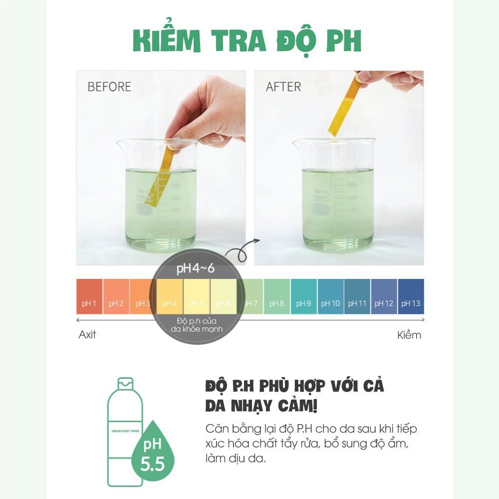 Nước Hoa Hồng Rau Củ Xanh Phục Hồi Da Graymelin Green Food Toner 500ml