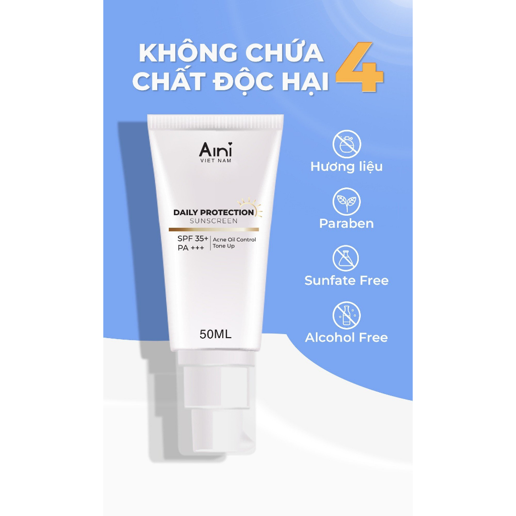 Kem chống nắng nâng tông khô thoáng dành cho body Aini Daily Protection Sunscreen SPF35+/PA+++