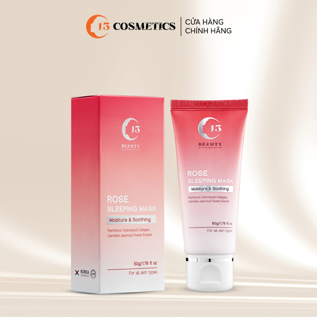 Mặt Nạ Ngủ Hoa Hồng C13 Cosmetics Thu Trang Cấp Ẩm Ngăn Ngừa Lão Hóa, Se Khít Lỗ Chân Lông Rose Sleeping Mask 50g