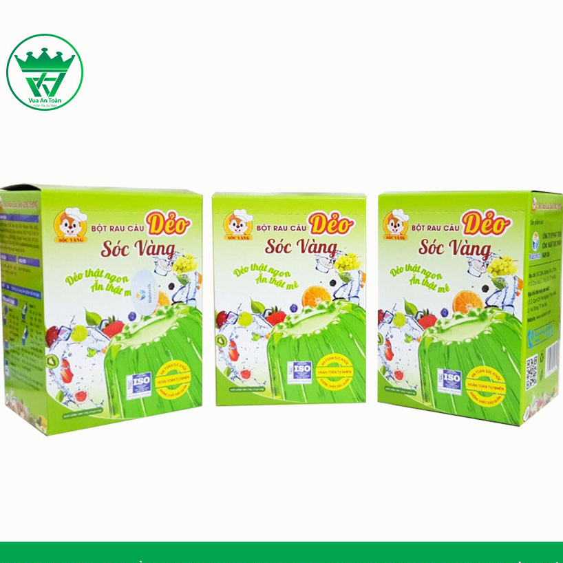 COMBO 3 HỘP BỘT RAU CÂU DẺO SÓC VÀNG - hộp 120gr ( 12gr x 10 gói )