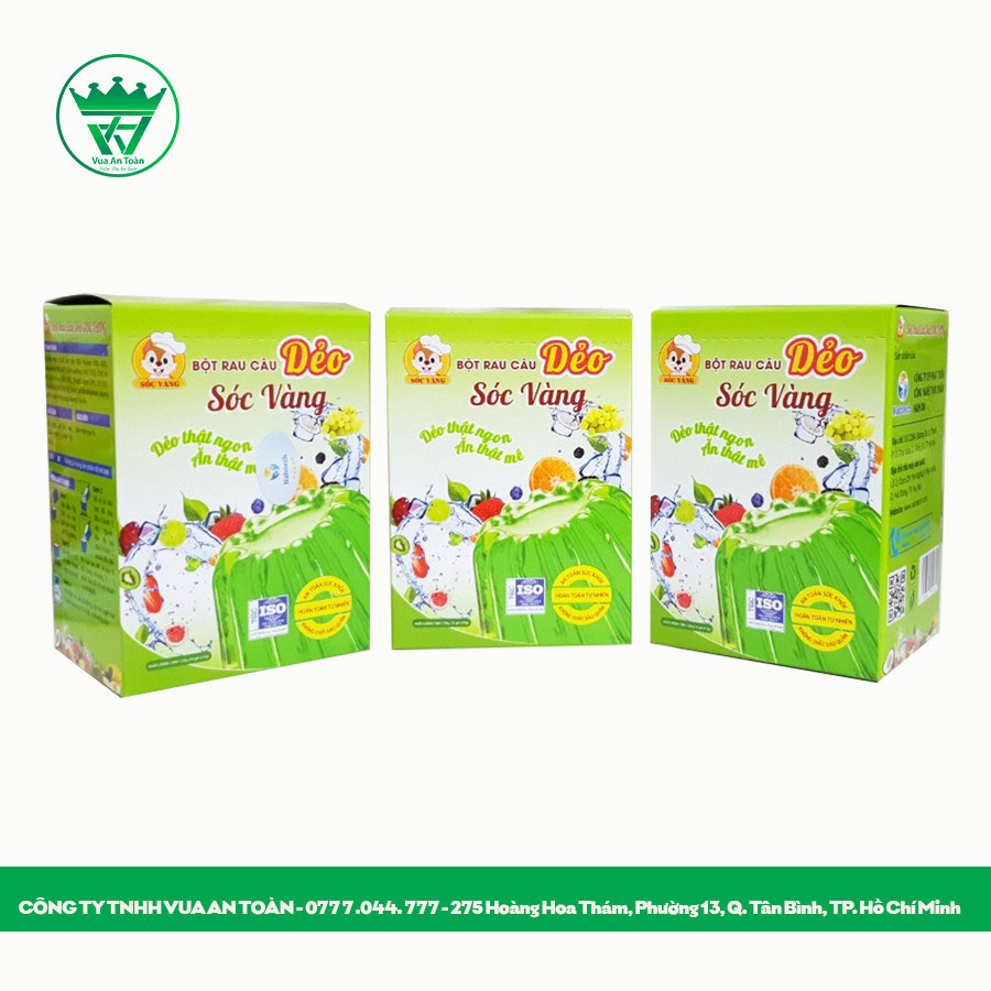 BỘT RAU CÂU DẺO SÓC VÀNG - hộp 120gr ( 12gr x 10 gói )