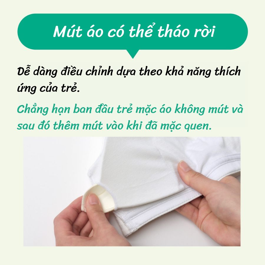 Áo lót trẻ em Wacoal Lecien ISFB001 không gọng, không móc cài, tháo mút, dây vai linh hoạt - SFB001