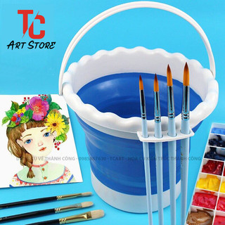 Xô Xếp Dùng Để Rửa Cọ ( Nhựa dẻo,bền, có thể gấp gọn lại)