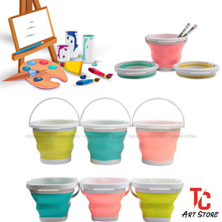 Xô Xếp Dùng Để Rửa Cọ ( Nhựa dẻo,bền, có thể gấp gọn lại)